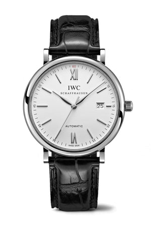 Buy Shop IWC Portofino Automatic White Dial Black Leather Strap Watch for Men - IW356501 USA Online