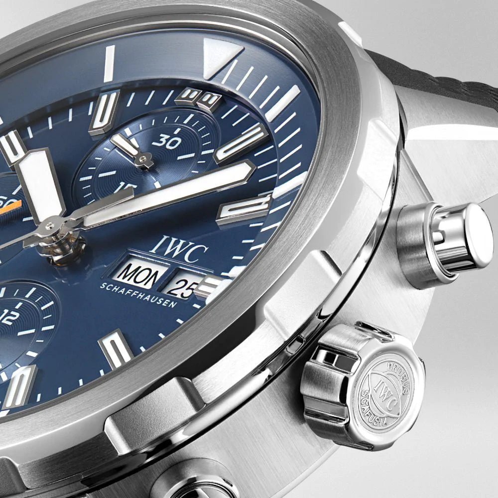 Buy Shop IWC Aquatimer Automatic Chronograph 44mm Blue Dial Black Rubber Strap Watch for Men - IW376805 USA Online