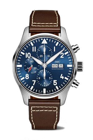 Buy Shop IWC Pilot’s Watch Chronograph Edition “Le Petit Prince” Blue Dial Brown Leather Strap Watch for Men - IW377714 USA Online