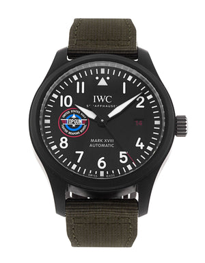 Buy Shop IWC Pilot’s Watch Mark XVIII Top Gun Edition “SFTI” Black Dial Green Nylon Strap Watch for Men - IW324712 USA Online
