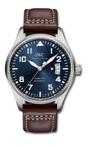 Buy Shop IWC Pilots Watch Mark XVII Edition Le Petit Prince Blue Dial Brown Leather Strap Watch for Men - IW326506 USA Online