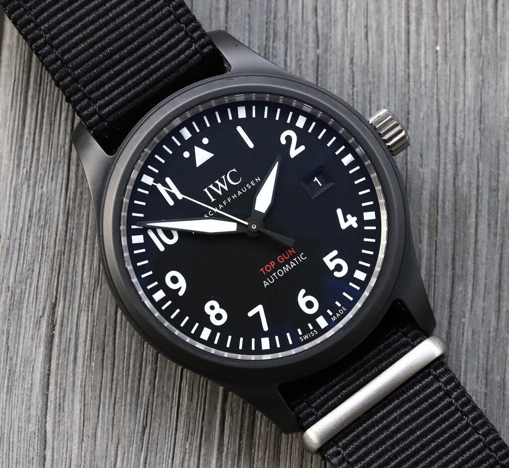 Buy Shop IWC Pilot Watch Chronograph Top Gun Edition Black Dial Black Nylon Strap Watch for Men - IW326901 USA Online