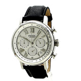 Buy Shop Fossil Buchanan Chronograph Silver Dial Black Leather Strap Watch for Men - FS5102 USA Online