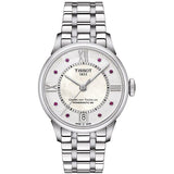 Buy Shop Tissot Chemin Des Tourelles Powermatic 80 Rubies Mother of Pearl Dial Silver Steel Strap Watch For Women - T099.207.11.113.00 USA Online