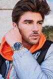 Buy Shop Guess Hendrix Chronograph Blue Dial Silver Steel Strap Watch for Men - W1309G1 USA Online