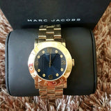 Buy Shop Marc Jacobs Amy Blue Dial Gold Steel Strap Watch for Women - MBM3166 USA Online