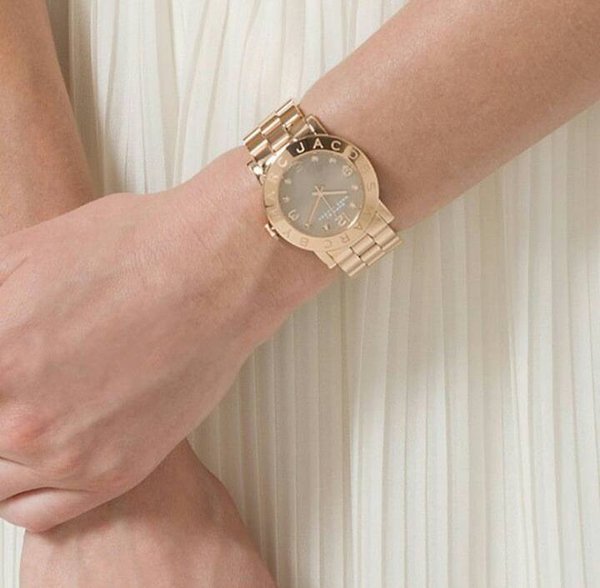 Buy Shop Marc Jacobs Amy Glitz Brown Dial Rose Gold Steel Strap Watch for Women - MBM3221 USA Online