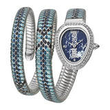 Buy Shop Just Cavalli Glam Snake Blue Dial Multicolor Steel Strap Watch for Women - JC1L163M0225 USA Online