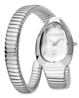 Buy Shop Just Cavalli Serpente Metallica Silver Dial Silver Steel Strap Watch for Women - JC1L208M0015 USA Online