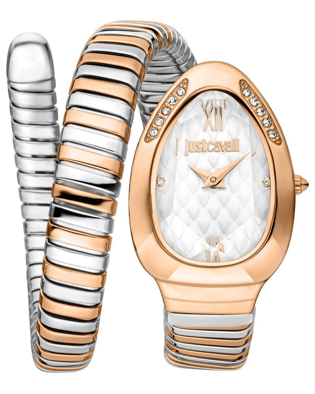 Buy Shop Just Cavalli Serpente Metallica White Dial Two Tone Steel Strap Watch for Women - JC1L223M0065 USA Online