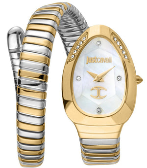 Buy Shop Just Cavalli Glam Evo 4 Mother of Pearl White Dial Two Tone Steel Strap Watch for Women - JC1L229M0065 USA Online