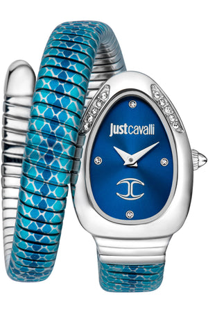 Buy Shop Just Cavalli Cosenza Blue Dial Two Tone Steel Strap Watch for Women - JC1L251M0015 USA Online