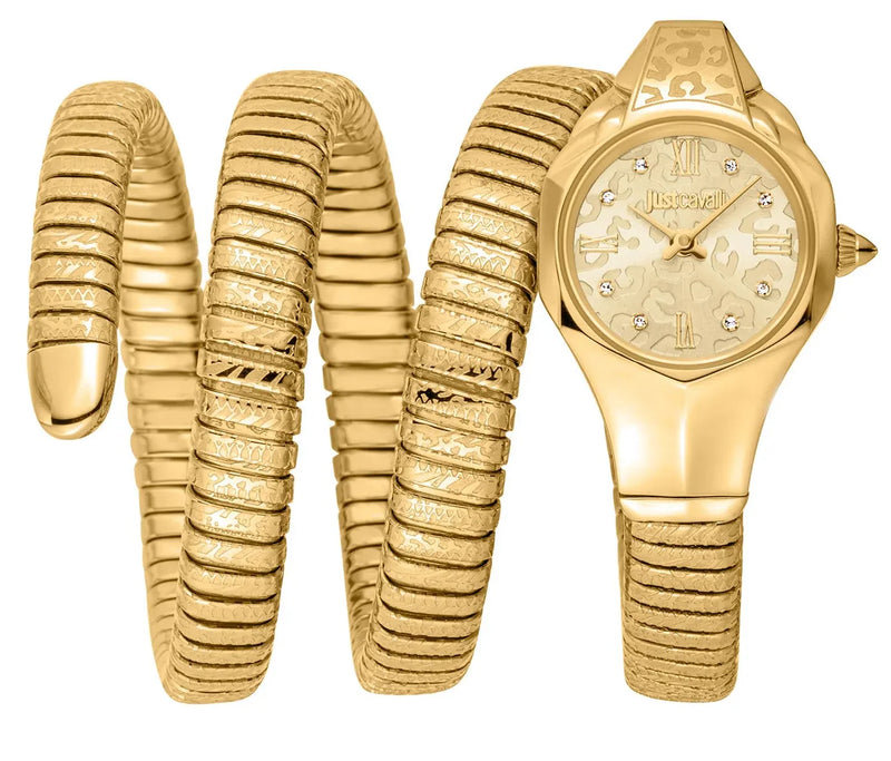 Buy Shop Just Cavalli Ravenna Gold Dial Gold Steel Strap Watch for Women - JC1L271M0025 USA Online