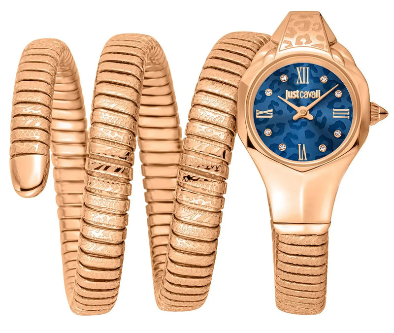 Buy Shop Just Cavalli Ravenna Blue Dial Rose Gold Steel Strap Watch for Women - JC1L271M0045 USA Online
