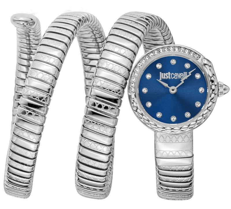 Buy Shop Just Cavalli Enchanting Blue Dial Silver Steel Strap Watch for Women - JC1L302M0015 USA Online