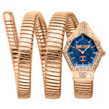Buy Shop Just Cavalli Mesmerizing Blue Dial Rose Gold Steel Strap Watch for Women - JC1L304M0045 USA Online