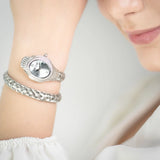 Buy Shop Just Cavalli Twined Mother of Pearl Dial Silver Steel Strap Watch for Women - JC1L305M0015 USA Online