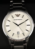 Buy Shop Emporio Armani Classic Quartz White Dial Silver Steel Strap Watch For Men - AR2430 USA Online