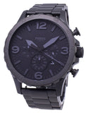 Buy Shop Fossil Nate Chronograph Black Dial Black Steel Strap Watch for Men - JR1401 USA Online