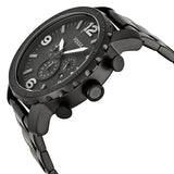 Buy Shop Fossil Nate Chronograph Black Dial Black Steel Strap Watch for Men - JR1401 USA Online