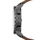 Buy Shop Fossil Nate Chronograph Grey Dial Brown Leather Strap Watch for Men - JR1424 USA Online