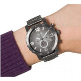 Buy Shop Fossil Nate Chronograph Gunmetal Dial Grey Steel Strap Watch for Men - JR1437 USA Online
