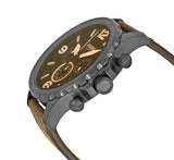 Buy Shop Fossil Nate Chronograph Brown Dial Brown Leather Strap Watch for Men - JR1487 USA Online