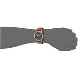 Buy Shop Fossil Nate Chronograph Blue Dial Brown Leather Strap Watch for Men - JR1505 USA Online