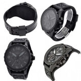 Buy Shop Fossil Nate Chronograph Black Dial Black Leather Strap Watch for Men - JR1510 USA Online
