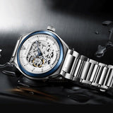 Maserati Triconic Automatic Skeleton Grey Dial Silver Steel Strap Watch For Men - R8823139002