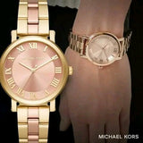 Buy Shop Michael Kors Norie Gold Dial Two Tone Steel Strap Watch for Women - MK3586 USA Online