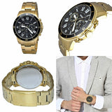 Buy Shop Fossil Inscription Automatic Black Dial Gold Steel Strap Watch for Men - FS5267 USA Online