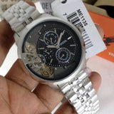 Buy Shop Fossil Townsman Multifunction Black Dial Silver Steel Strap Watch for Men - ME1135 USA Online