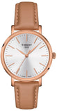 Buy Shop Tissot Everytime Lady Silver Dial Brown Leather Strap Watch for Women - T143.210.36.011.00 USA Online