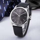 Buy Shop Calvin Klein City Grey Dial Black Leather Strap Watch For Men - K2G21107 USA Online