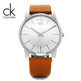 Buy Shop Calvin Klein City Quartz White Dial Light Brown Leather Strap Watch For Men - K2G21138 USA Online