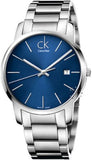 Calvin Klein City Blue Dial Silver Steel Strap Watch for Men - K2G2114N