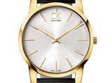 Buy Shop Calvin Klein City Silver Dial Black Leather Strap Watch For Men - K2G21520 USA Online