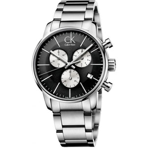 Buy Shop Calvin Klein City Chronograph Black Dial Silver Steel Strap Watch for Men - K2G2714X USA Online
