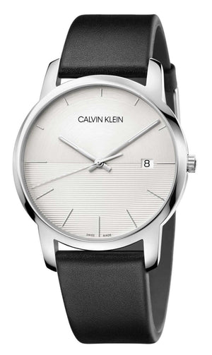 Buy Shop Calvin Klein City White Dial Black Leather Strap Watch for Men - K2G2G1CD USA Online