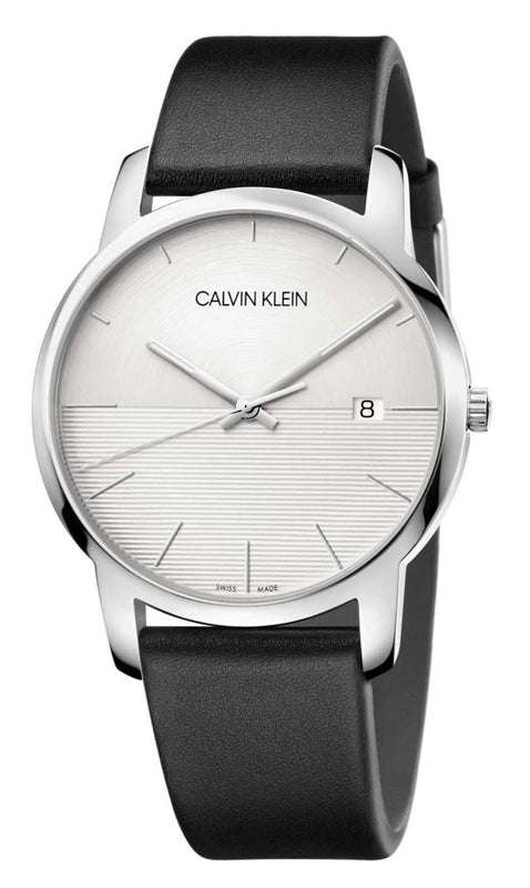 Buy Shop Calvin Klein City White Dial Black Leather Strap Watch for Men - K2G2G1CD USA Online