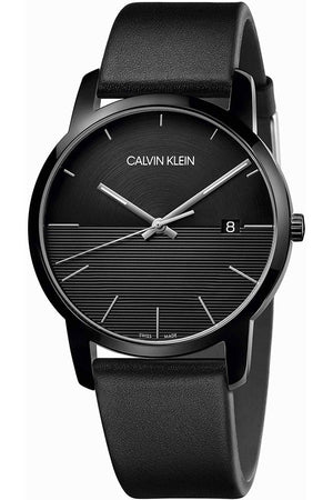 Buy Shop Calvin Klein City Quartz Black Dial Black Leather Strap Watch for Men - K2G2G4C1 USA Online