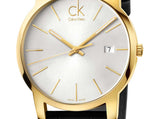 Buy Shop Calvin Klein City Mother of Pearl White Dial Black Leather Strap Watch for Men - K2G2G5C6 USA Online