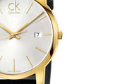 Buy Shop Calvin Klein City Mother of Pearl White Dial Black Leather Strap Watch for Men - K2G2G5C6 USA Online