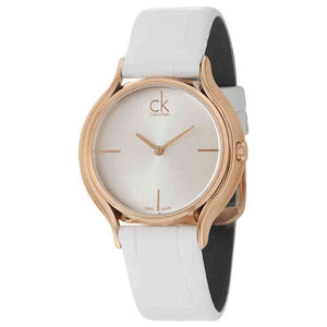 Buy Shop Calvin Klein Skirt White Dial White Leather Strap Watch for Women - K2U236K6 USA Online