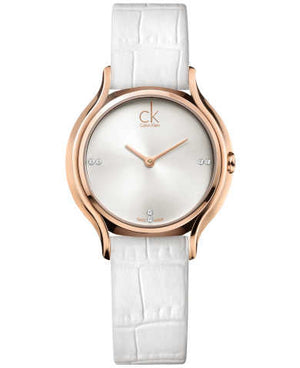 Buy Shop Calvin Klein Skirt White Dial White Leather Strap Watch for Women - K2U236KW USA Online