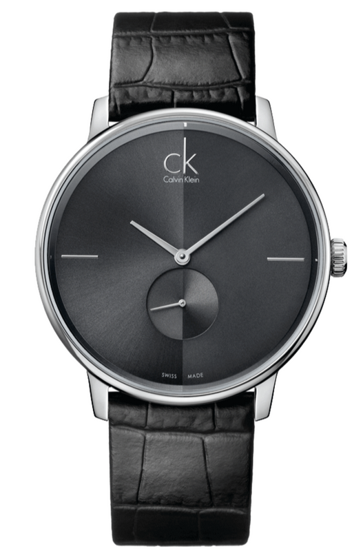 Buy Shop Calvin Klein Accent Black Dial Black Leather Strap Watch for Men - K2Y211C3 USA Online