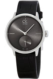 Calvin Klein Accent Black Dial Black Leather Strap Watch for Women - K2Y231C3