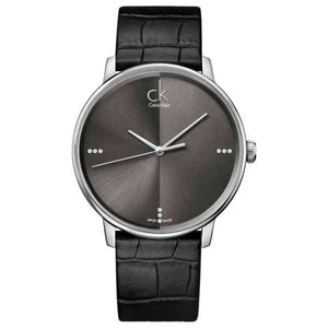 Buy Shop Calvin Klein Accent Black Dial Black Leather Strap Watch for Men - K2Y2X1CU USA Online