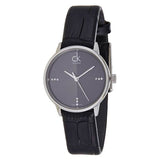 Calvin Klein Accent Black Dial Black Leather Strap Watch for Men - K2Y2X1C3